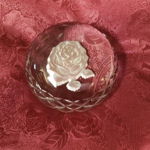 Waterford Irish Crystal Rose Paperweight